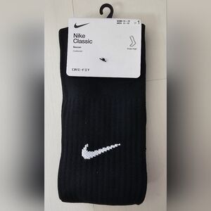 New Nike Classic Cushioned Socks Knee-High Dri-Fit Soccer Black Size Large